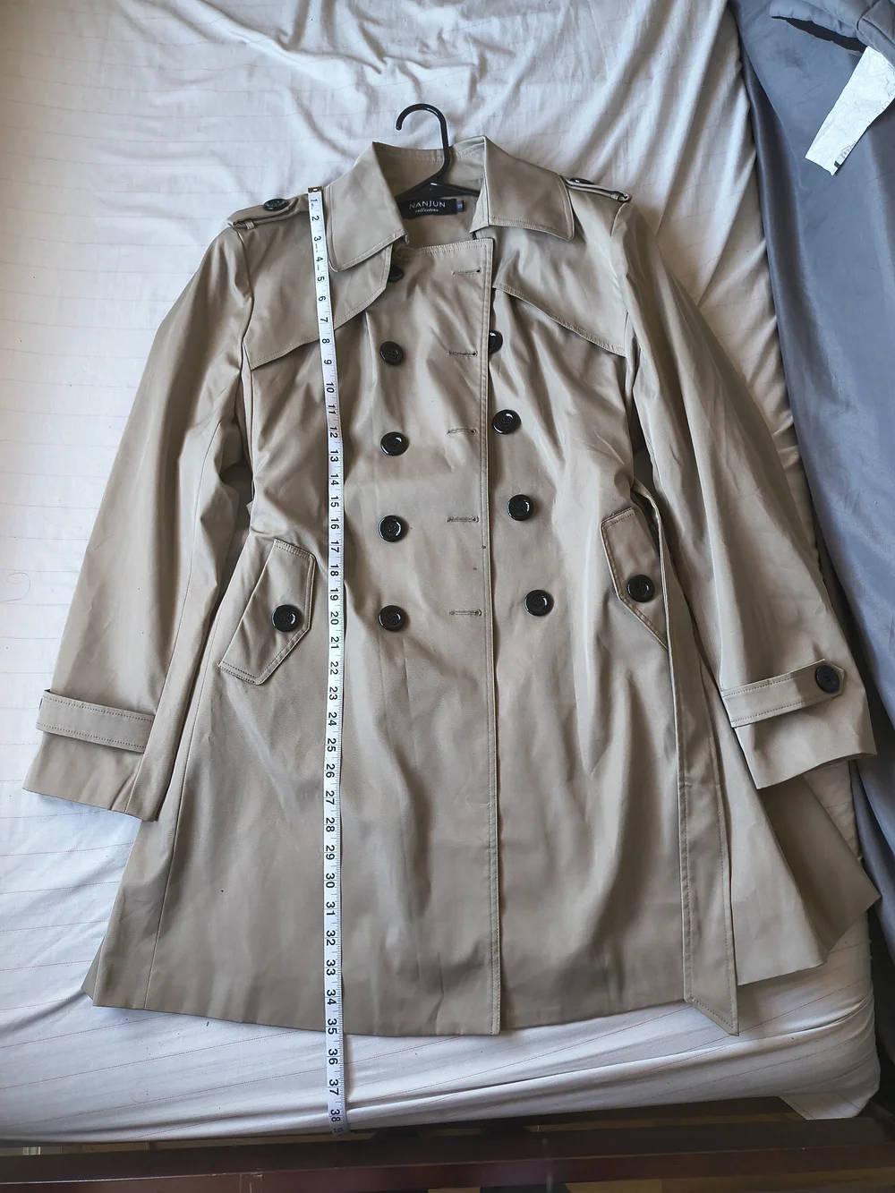 Classic Double-Breasted Taupe Trench Coat by Halogen - Picture 6 of 11